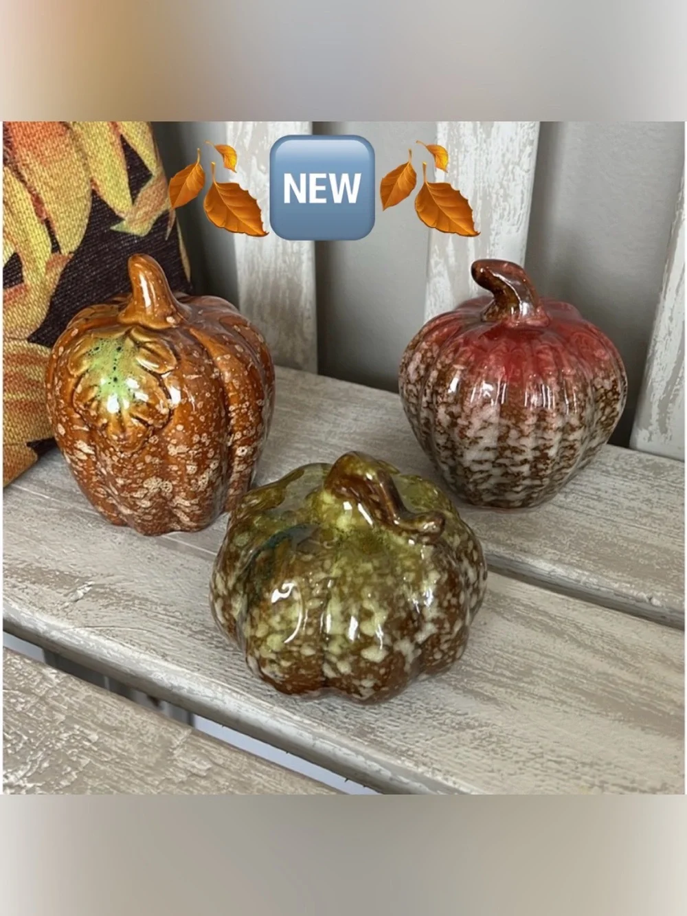 Fall Ceramic Pumpkin Decor Set - 3pc  🍃🆕🍃